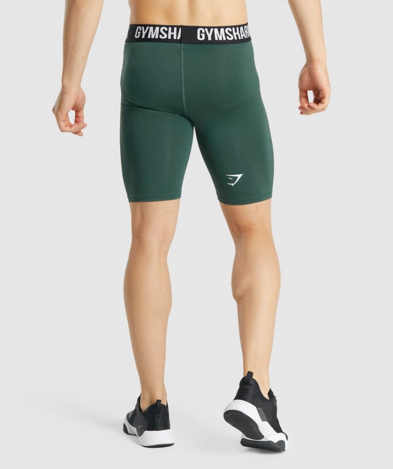 Men's Gymshark Element Baselayer Shorts Dark Green | NZ 5PGHUJ